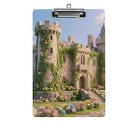 Cute Acrylic Clipboard 8.5x12 Inch - Ancient Castle Low Profile Clip Board for Letter/A4 Paper, Lightweight Office Supplies with Vibrant Prints, Hanging Clipboards for Work & Gift