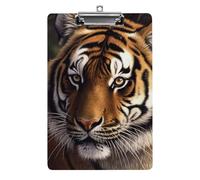 Cute Acrylic Clipboard 8.5x12 Inch - Bengal Tiger Low Profile Clip Board for Letter/A4 Paper, Lightweight Office Supplies with Vibrant Prints, Hanging Clipboards for Work & Gift