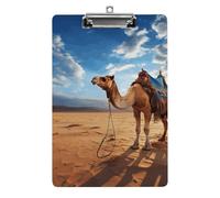 Cute Acrylic Clipboard 8.5x12 Inch - Camel Sky Low Profile Clip Board for Letter/A4 Paper, Lightweight Office Supplies with Vibrant Prints, Hanging Clipboards for Work & Gift