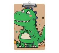 Cute Acrylic Clipboard 8.5x12 Inch - Cartoon Dinosaur Low Profile Clip Board for Letter/A4 Paper, Lightweight Office Supplies with Vibrant Prints, Hanging Clipboards for Work & Gift