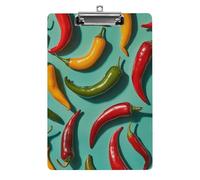 Cute Acrylic Clipboard 8.5x12 Inch - Chili Pepper Image Low Profile Clip Board for Letter/A4 Paper, Lightweight Office Supplies with Vibrant Prints, Hanging Clipboards for Work & Gift