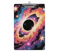 Cute Acrylic Clipboard 8.5x12 Inch - Comic Cosmos Low Profile Clip Board for Letter/A4 Paper, Lightweight Office Supplies with Vibrant Prints, Hanging Clipboards for Work & Gift