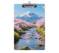 Cute Acrylic Clipboard 8.5x12 Inch - Cr herry Blossoms Low Profile Clip Board for Letter/A4 Paper, Lightweight Office Supplies with Vibrant Prints, Hanging Clipboards for Work & Gift