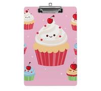 Cute Acrylic Clipboard 8.5x12 Inch - Cute Cupcake Low Profile Clip Board for Letter/A4 Paper, Lightweight Office Supplies with Vibrant Prints, Hanging Clipboards for Work & Gift