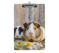 Cute Acrylic Clipboard 8.5x12 Inch - Cute GuineaPig Low Profile Clip Board for Letter/A4 Paper, Lightweight Office Supplies with Vibrant Prints, Hanging Clipboards for Work & Gift