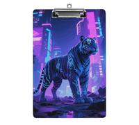 Cute Acrylic Clipboard 8.5x12 Inch - Cyber Tiger Low Profile Clip Board for Letter/A4 Paper, Lightweight Office Supplies with Vibrant Prints, Hanging Clipboards for Work & Gift