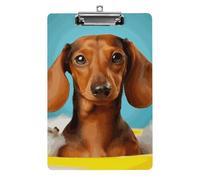 Cute Acrylic Clipboard 8.5x12 Inch - Dachshund Dog Low Profile Clip Board for Letter/A4 Paper, Lightweight Office Supplies with Vibrant Prints, Hanging Clipboards for Work & Gift