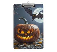 Cute Acrylic Clipboard 8.5x12 Inch - Magic Pumpkin Low Profile Clip Board for Letter/A4 Paper, Lightweight Office Supplies with Vibrant Prints, Hanging Clipboards for Work & Gift