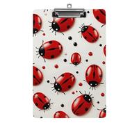 Cute Acrylic Clipboard 8.5x12 Inch - Red Ladybug Low Profile Clip Board for Letter/A4 Paper, Lightweight Office Supplies with Vibrant Prints, Hanging Clipboards for Work & Gift