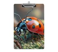 Cute Acrylic Clipboard 8.5x12 Inch - Red Ladybug Low Profile Clip Board for Letter/A4 Paper, Lightweight Office Supplies with Vibrant Prints, Hanging Clipboards for Work & Gift
