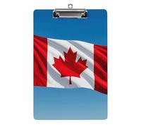 Cute Acrylic Clipboard 8.5x12 Inch - Retro Canada Flag Low Profile Clip Board for Letter/A4 Paper, Lightweight Office Supplies with Vibrant Prints, Hanging Clipboards for Work & Gift