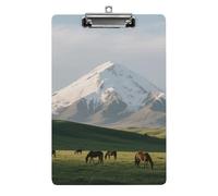 Cute Acrylic Clipboard 8.5x12 Inch - Snow - Capped Mountain Low Profile Clip Board for Letter/A4 Paper, Lightweight Office Supplies with Vibrant Prints, Hanging Clipboards for Work & Gift