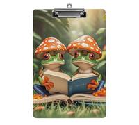 Cute Acrylic Clipboard 8.5x12 Inch - The Frog Family is Reading Low Profile Clip Board for Letter/A4 Paper, Lightweight Office Supplies with Vibrant Prints, Hanging Clipboards for Work & Gift