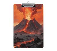 Cute Acrylic Clipboard 8.5x12 Inch - Volcano Wonder Low Profile Clip Board for Letter/A4 Paper, Lightweight Office Supplies with Vibrant Prints, Hanging Clipboards for Work & Gift