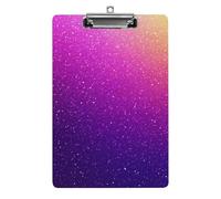 Cute Acrylic Clipboard Stardard Letter A4 Size Desk Office Supply Accessories Beautiful Purple Bling Glitter Sparkles Pattern