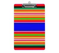 Cute Acrylic Clipboard Stardard Letter A4 Size Desk Office Supply Accessories Colorful Mexican Blanket Stripes