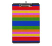 Cute Acrylic Clipboard Stardard Letter A4 Size Desk Office Supply Accessories Colorful Mexican Blanket Stripes