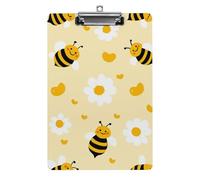 Cute Acrylic Clipboard Stardard Letter A4 Size Desk Office Supply Accessories Cute Honeybee Bee Light Yellow