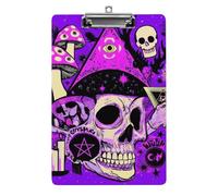 Cute Acrylic Clipboard Stardard Letter A4 Size Desk Office Supply Accessories Witch Witchcraft Goth Skull Mushroom