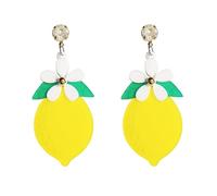 Cute Acrylic Fruit Dangle Earrings Apple Lemon Strawberry Drop Earrings Vivid Pineapple Lovely Earrings For Women Christams Birthday Gift, Resin Acrylic, No Gemstone