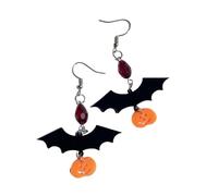 Cute Acrylic Halloween Dangle Earrings for Women Black Skull Bat Drop Earrings Gothic Fun Spooky Halloween Holiday Party Costume Jewelry Favors Accessories, M, Acrylic Zinc, No Gemstone