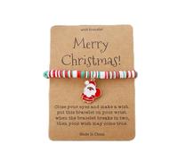 Cute Acrylic Holiday Festive Dangle Earrings Christmas Bracelet Card Merry Christmas Wish Bracelet Stackable Beaded Bracelets Jewelry For Mom Daughter Sister