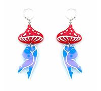 Cute Acrylic Mushroom Dancer Beautiful Legs Ballet Drop Dangle Earrings Hoop for Women Food Unique Party 70s 1980s Aesthetic Jewelry