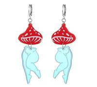 Cute Acrylic Mushroom Earrings Lightweight Tiny Dancer Beautiful Legs Ballet Dangle Drop Earrings for Women Fashion Jewelry Charms Accessories, Acrylic, unkow