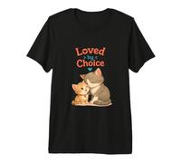 Cute Adopted or Stepmom & Child Cat Kitten Loved by Choice Premium T-Shirt