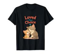 Cute Adopted or Stepmom & Child Cat Kitten Loved by Choice T-Shirt