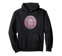 Cute adorable piggie piggy pig piglet with mandala Pullover Hoodie
