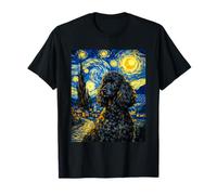 Cute Adorable Poodle Van Gogh Starry Night Inspired Art T-Shirt