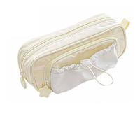 Cute Aesthetic Pouch Holder Drawstring Pen Case, Rosy Posy Pencil Case, Counting Stars Pencilcase Big, Large Capacities Soft Drawstring Multi-Pocket Design (Yellow)