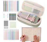 Cute Aesthetic School Supplies,Writing Tools Set Marker Pens Black Gelliners - Cute Pencil Case School Stationery Set - for Students Teachers Women Teachers High School Office