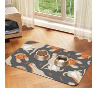 Cute Afghan Hound,Waterproof Pet Feeding Mat,PU Leather Placemats for Cat Dog Water Bowl,Food Mats,30x45cm
