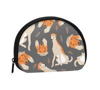 Cute Afghan Hound, Women's Storage Bag Shell Makeup Bag Small Coin Purse Shell Change Pouch