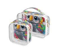 Cute African Grey Parrot Toiletry Bags for TSA Approved reusablravel Cosmetic Bag Shaving Essentials