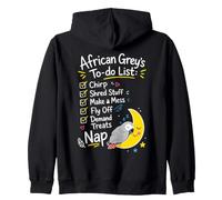 Cute African Grey Parrot Zip Hoodie