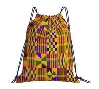 Cute African Pattern Women Men Gym Sack Large String Backpack Waterproof Pe Bag For Travel Swim Holidays