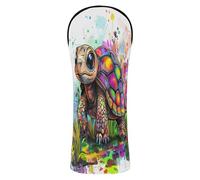 Cute African Sulcata Tortoise Golf Club Head Cover Premium Leather Accessories with Number Tags for Driver Fairway Hybrid Wood