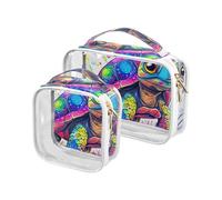 Cute African Sulcata Tortoise Makeup and Toiletry TSA Approved Waterproof Makeup Brush Bag Travel Essential