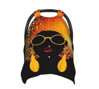Cute African Woman Baby Car Seat Canopy Cover, Multi Use Breathable Nursing Breastfeeding Covers for Mom Soft Stroller Sun Shade Newborn Shower Gift
