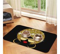 Cute African Woman Polka print Cats Pet Bowl Placemat Pet Feeding Mats for Dogs, Non-Slip PU Leather Tablecloth for Pets