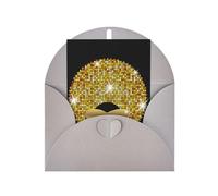 Cute African Woman Polka Printing Vertical Blank Paper Holiday Greeting Thankful For You (Thinking Of You Card Birthday Card)