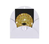 Cute African Woman Polka Printing Vertical Blank Paper Holiday Greeting Thankful For You (Thinking Of You Card Birthday Card)