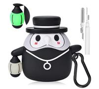 Cute AirPods Case Cover with Keychain,Luminous Medieval Plague Doctor Anime Design Compatible with AirPods 2nd &1st GenerationTPU Silicone Case