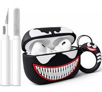 Cute AirPods Pro 3 Case Cover (2025) Kit, 3D Cartoon Kawaii Soft Silicone Protective Case for Apple AirPods Pro 3rd Generation Cover with Keychain for Women, Girls, Boys (Venom)