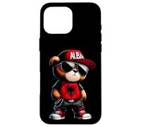 Cute Albania Flag Teddy Bear Illyrian Shqiperi Kosovo Shqip Case for iPhone 16 Pro Max