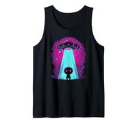 Cute Alien Abduction UFO Retro Space Sci Fi Kawaii Tank Top