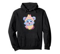 Cute Alien Fantasy Character Portrait Graphic Blue Pink Pullover Hoodie
